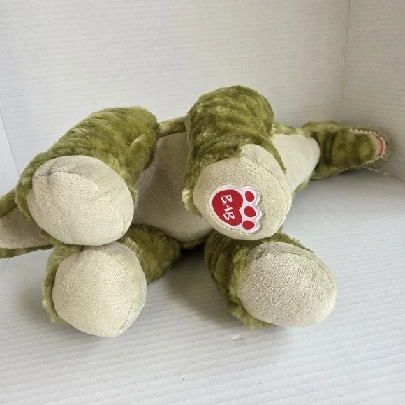 Build A Bear BAB Striped Green Brachiosaurus Dinosaur 2015 Plush Stuffed 22 inch - Picture 9 of 13